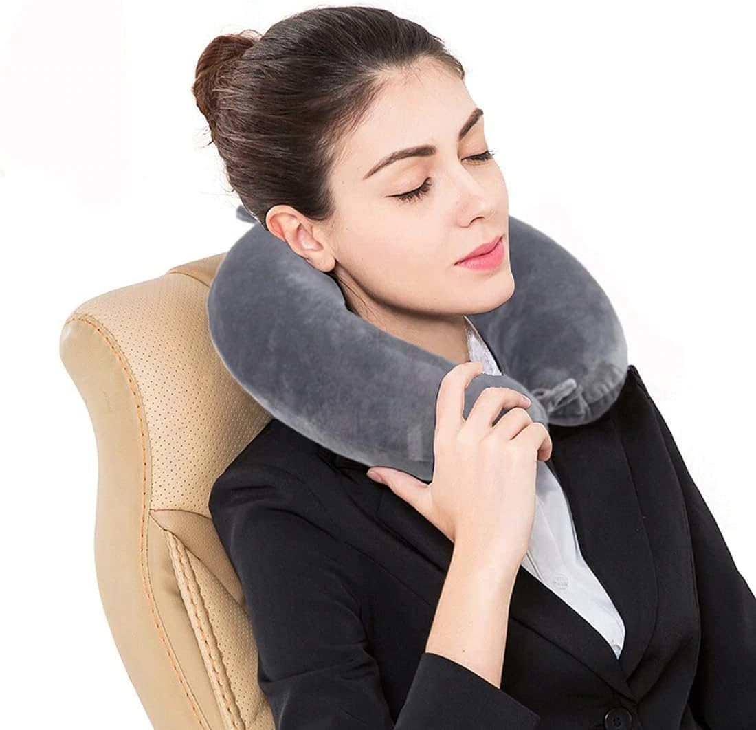 🥱💤Premium Memory Foam Travel Neck Pillow (Free Storage Bag)