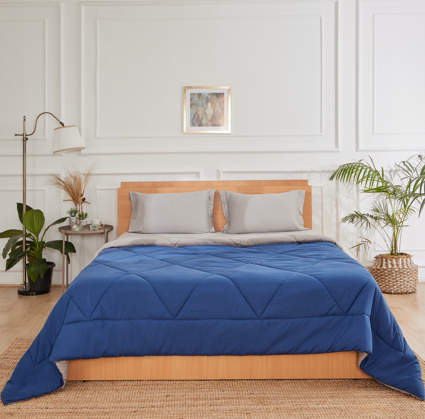 Premium All - Weather comforter (Navy Blue + Steel grey)