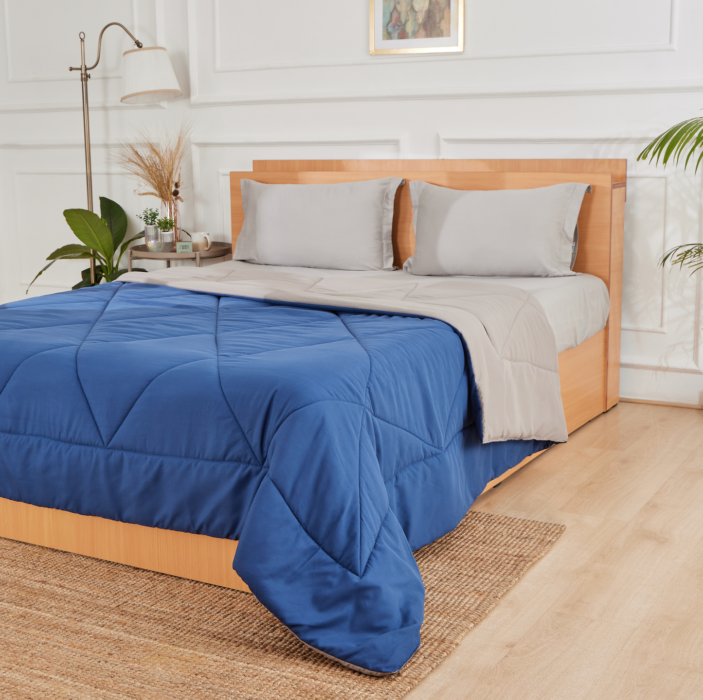 Premium All - Weather comforter (Navy Blue + Steel grey)