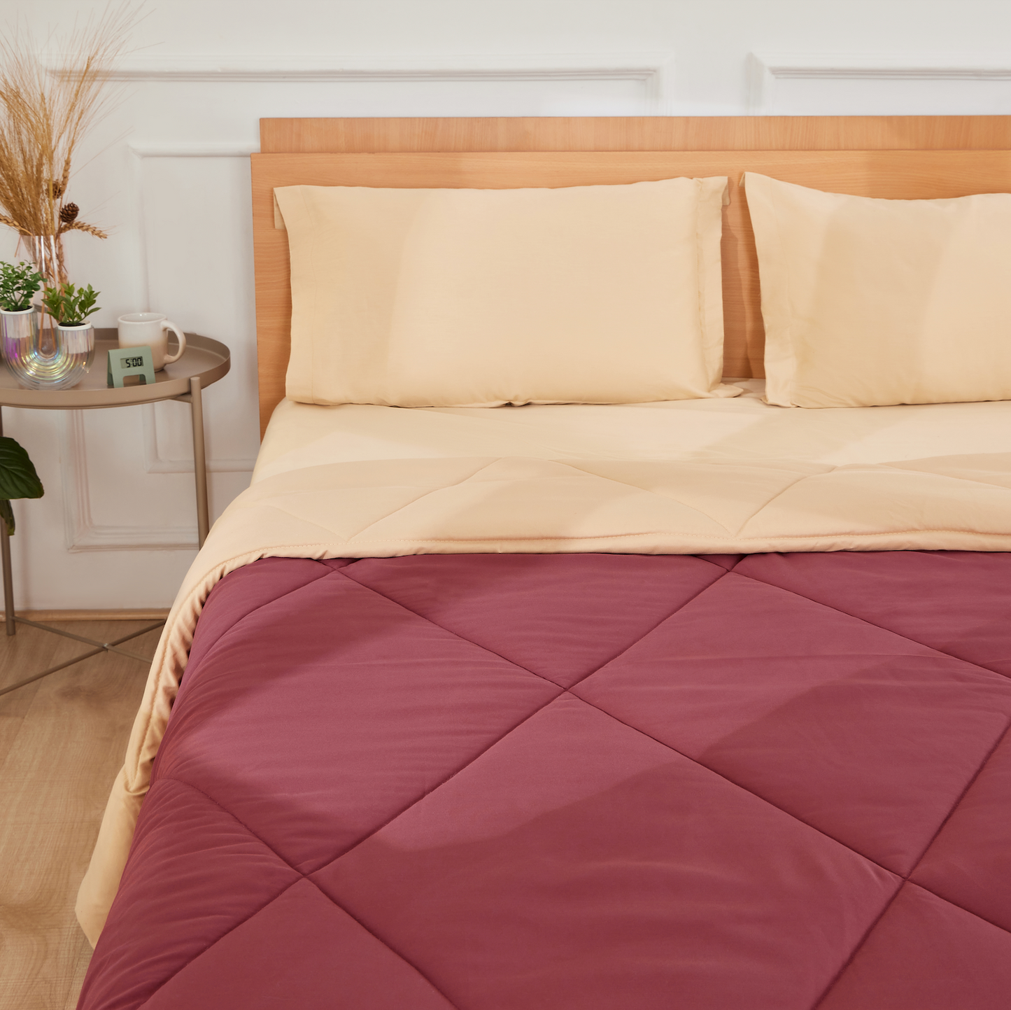 Premium All - Weather comforter (Maroon + Beige)